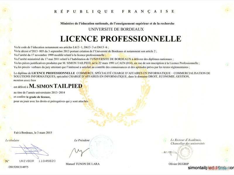 Licence professionnelle - Chargé d'Affaires en informatique